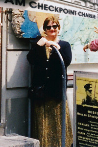 Jane McCreery at Checkpoint Charlie in Berlin, 1999